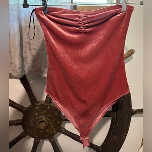 Forever 21 Strapless Velvet Bodysuit